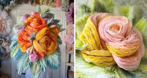 Woman Makes Enormous Paper Bouquets And Proves That Creativity Has No Limits